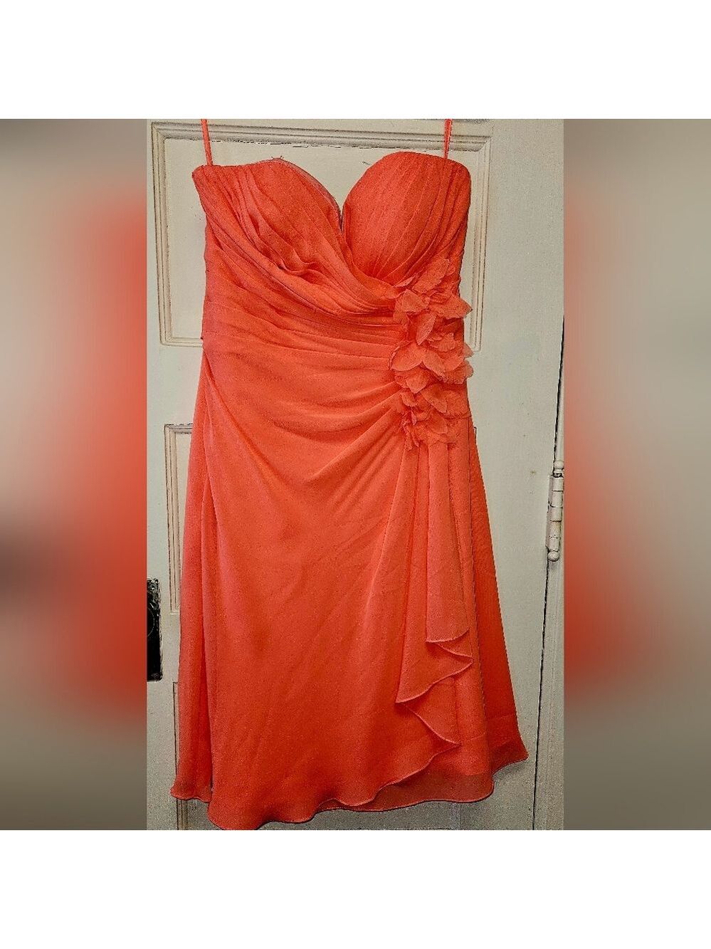 Allure Bridals Strapless Coral Dress Size 12